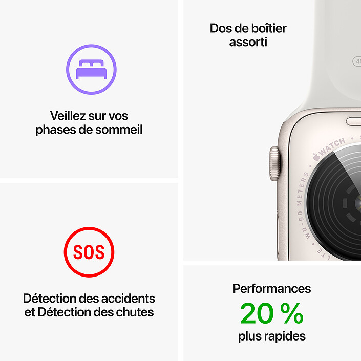 Acheter Apple Watch SE GPS + Cellular (2022) Starlight Aluminium Bracelet Sport Starlight 44 mm · Reconditionné