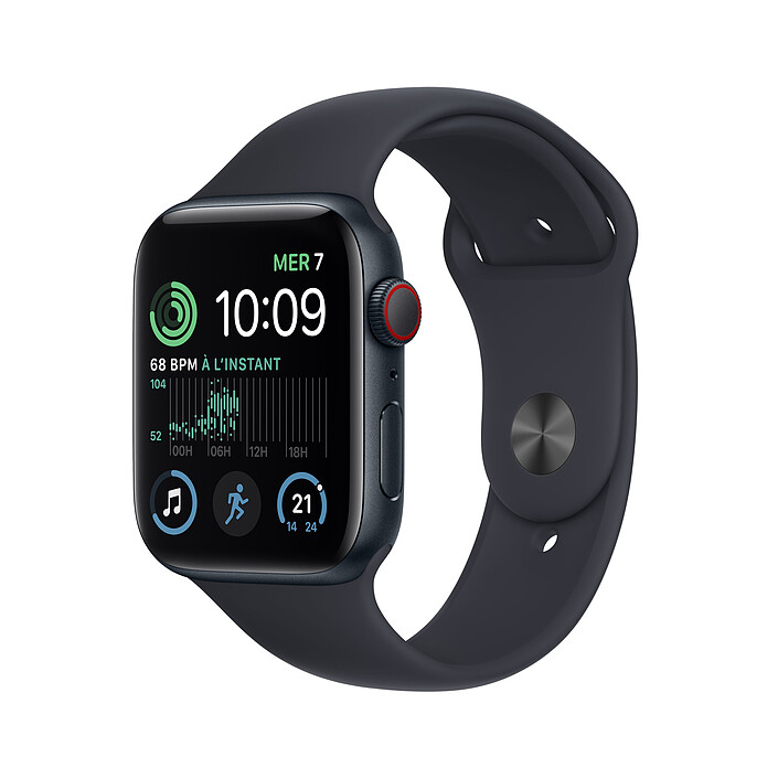 Apple Watch SE GPS + Cellular (2022) Midnight Aluminium Bracelet Sport Midnight 44 mm