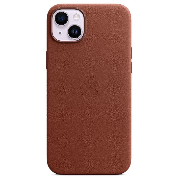 Funda de piel con MagSafe Ocre oscuro para iPhone 14 Plus
