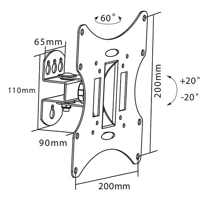 Goobay Montaggio a parete inclinabile S per TV da 23" a 42" economico
