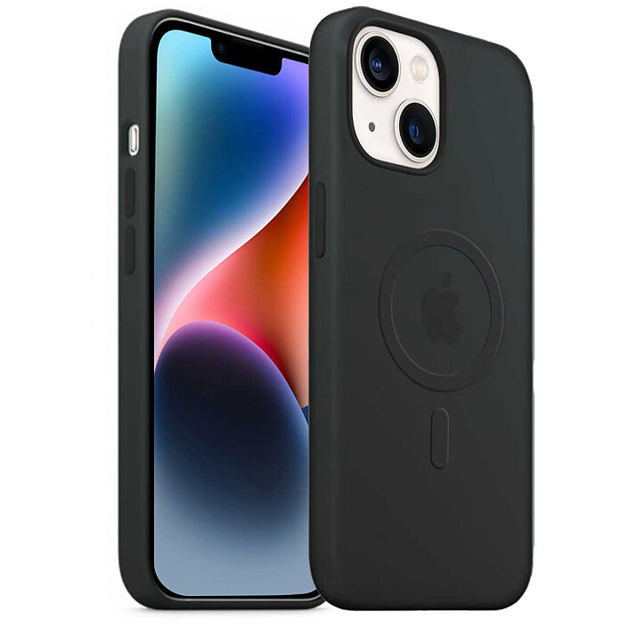 Akashi Custodia protettiva MagSafe in silicone nero per iPhone 14 Plus
