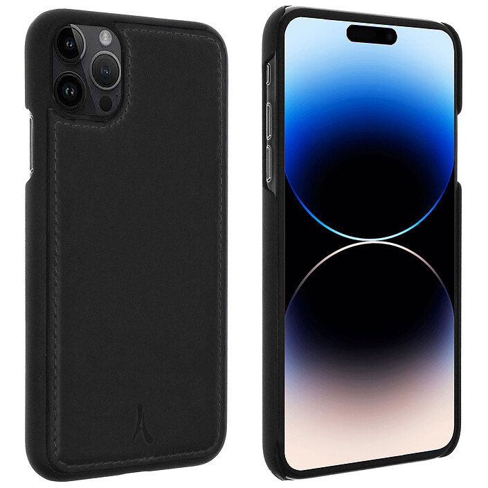 Akashi Coque Cuir Italien Noir iPhone 14 Pro