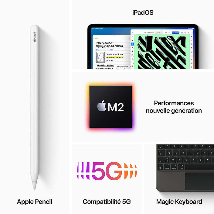 Acheter Apple iPad Pro (2022) 12.9 pouces 128 Go Wi-Fi + Cellular Gris Sidéral · Reconditionné