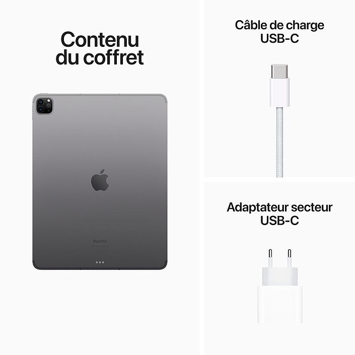 Apple iPad Pro (2022) 12.9 pouces 128 Go Wi-Fi + Cellular Gris Sidéral · Reconditionné pas cher