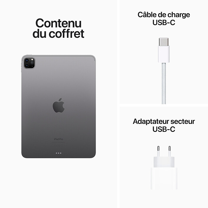 Apple iPad Pro (2022) 11 pouces 256 Go Wi-Fi Gris Sidéral pas cher