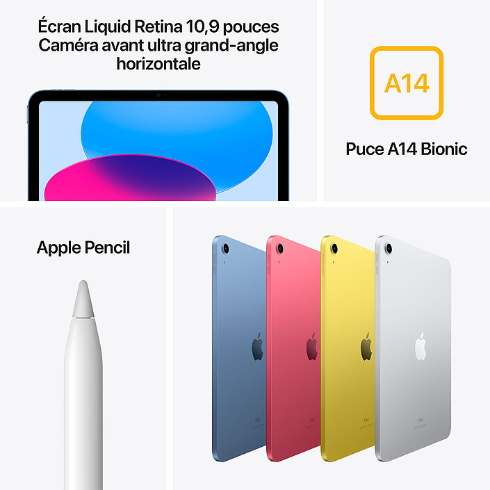 Avis Apple iPad (2022) 64 Go Wi-Fi Jaune