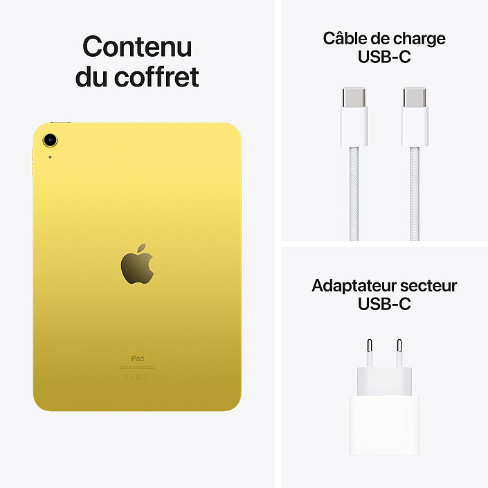 Apple iPad (2022) 256 Go Wi-Fi Jaune pas cher