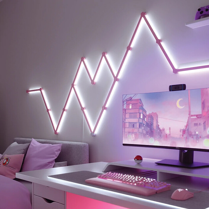 Avis Nanoleaf Lines Skins Matte Pink (9 pièces)