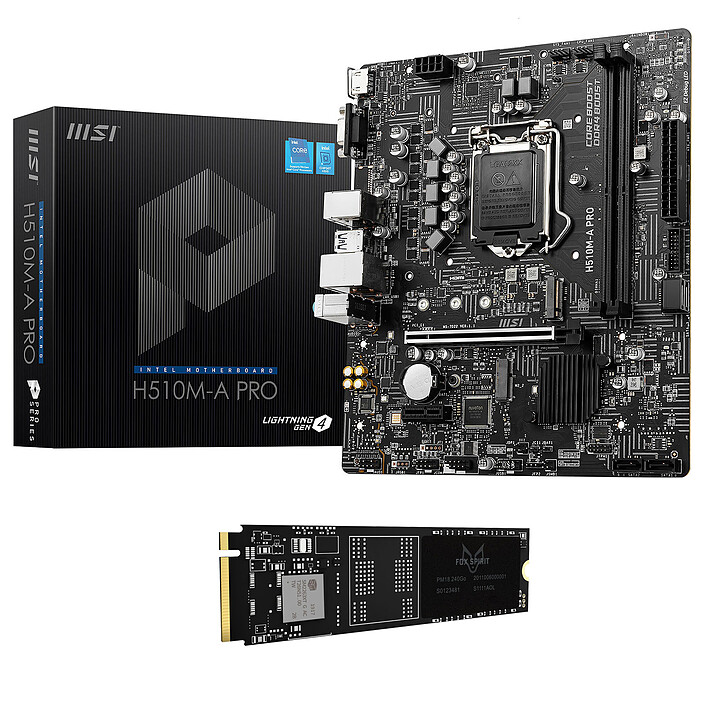 MSI H510M-A PRO + Fox Spirit PM18 M.2 2280 PCIE NVME 240 GB