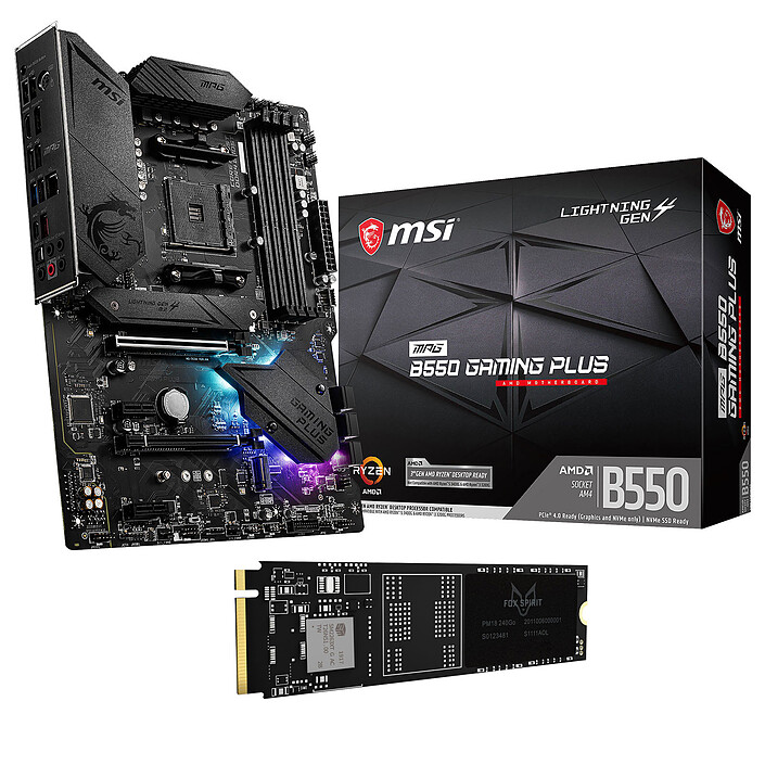 MSI MPG B550 GAMING PLUS + Fox Spirit PM18 M.2 2280 PCIE NVME 240 GB 