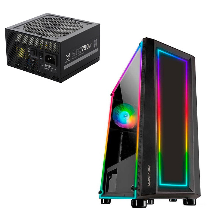 Mars Gaming MC-ART Noir + Fox Spirit GT-750P V2 80PLUS Platinum 