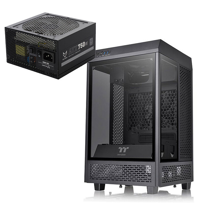 Thermaltake The Tower 100 Noir + Fox Spirit GT-750P V2 80PLUS Platinum 