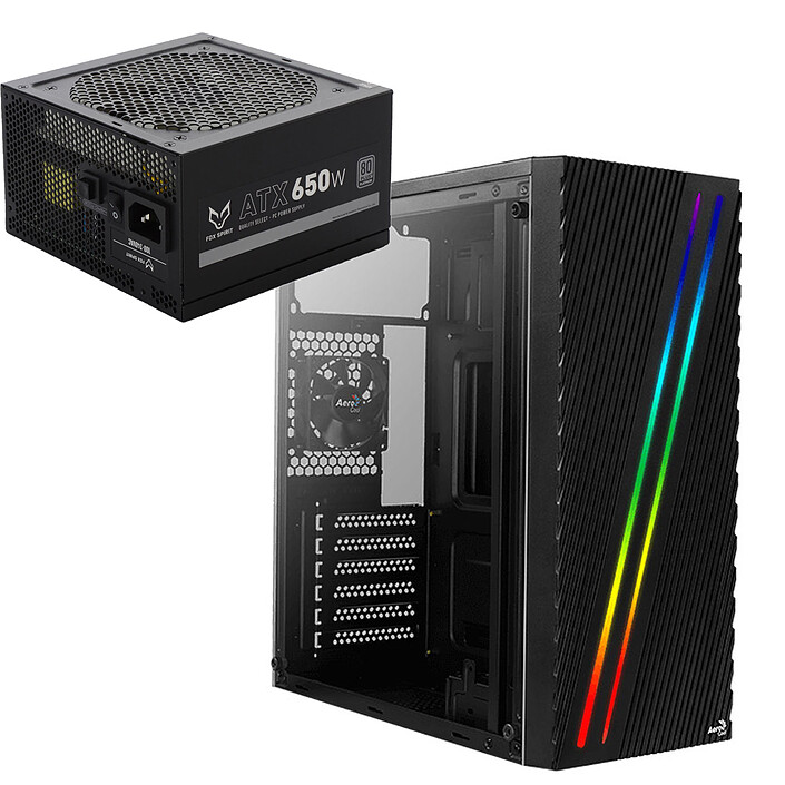 Aerocool Streak + Fox Spirit GT-650P V2 80PLUS Platinum 