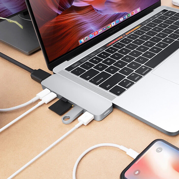 Hyper Hub USB-C Duo 7-en-2 HyperDrive - Argent pas cher