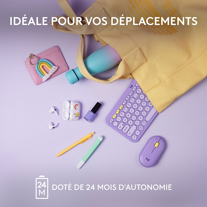 Logitech K380 Multi-Device Bluetooth Keyboard for Mac (Lavande) pas cher