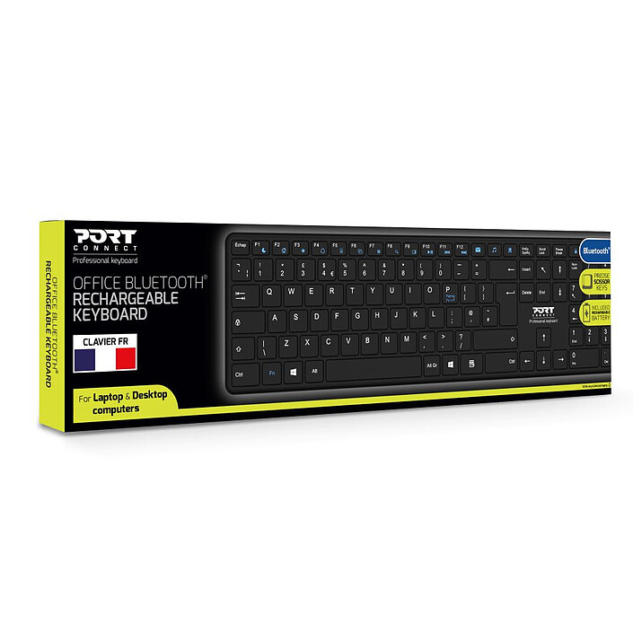 PORT Connect Office Pro Rechargeable Bluetooth Keyboard pas cher