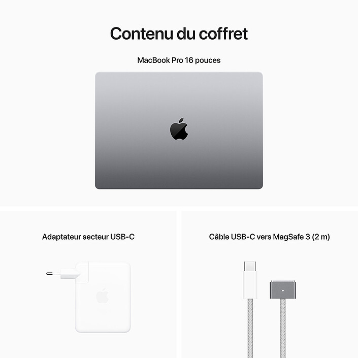 Apple MacBook Pro M2 Max 16" Gris sidéral 96Go/1 To (MNW83FN/A-M2-Max-96GB-1TB) pas cher
