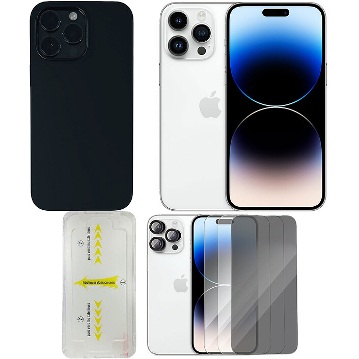 Apple iPhone 14 Pro Max 128 Go Argent + INOVU Safe Pack + INOVU SafeShell