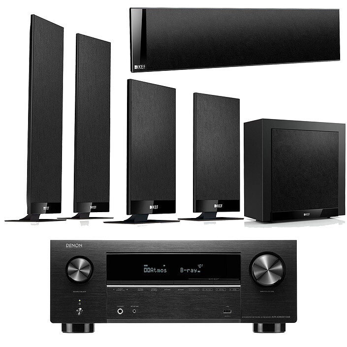 Denon AVR-X2800H DAB Black + KEF T205