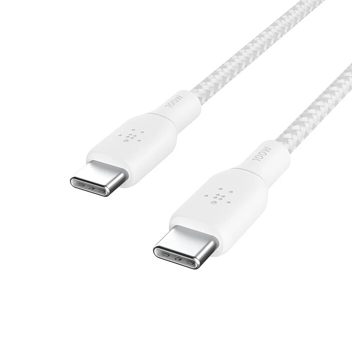 Avis Belkin Câble USB-C vers USB-C 100W renforcé (blanc) - 2 m
