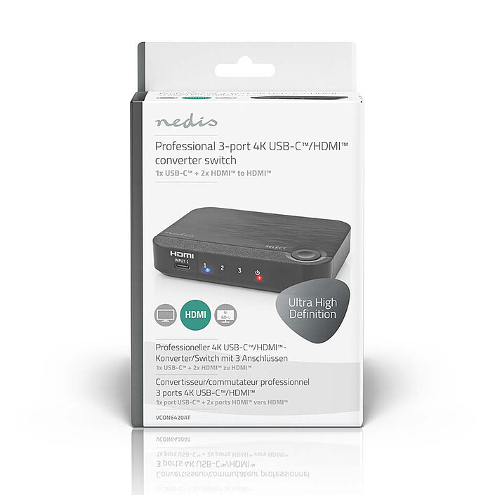 Conmutador combinado Nedis 4K USB-C/HDMI de 3 puertos a bajo precio