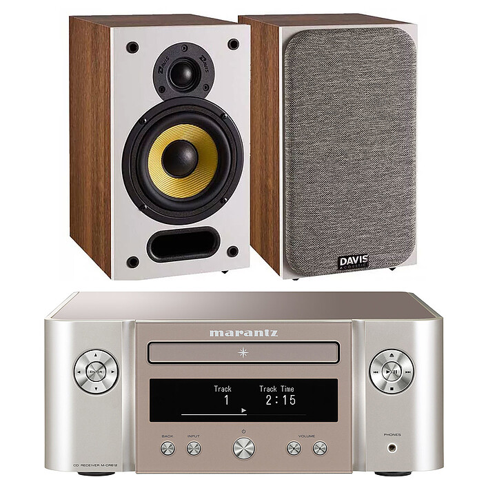 Marantz Melody X M-CR612 Argent/Or + Davis Acoustics Ariane 1 Noyer
