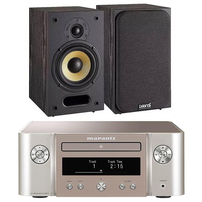 Marantz Melody X M-CR612 Silver/Gold + Davis Acoustics Ariane 1 Black