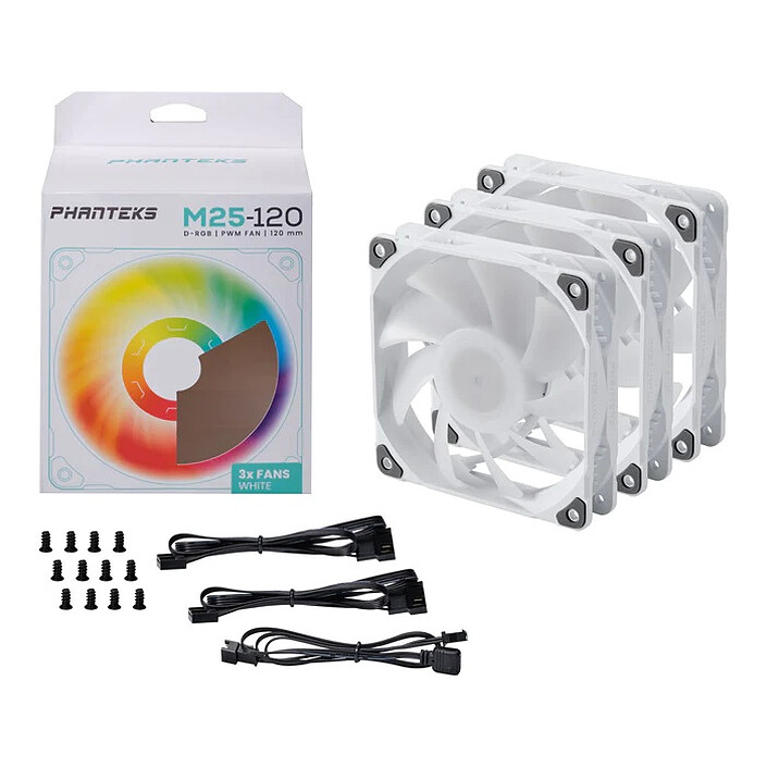 Phanteks M25-120 D-RGB Blanc (x3) pas cher