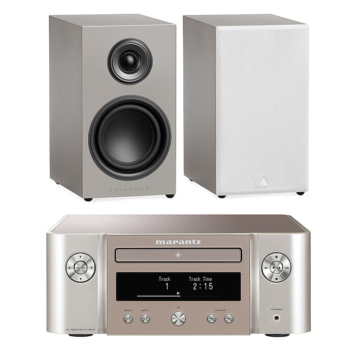 Marantz Melody X M-CR612 Argent/Or + Triangle Elara LN01 Gris Lin
