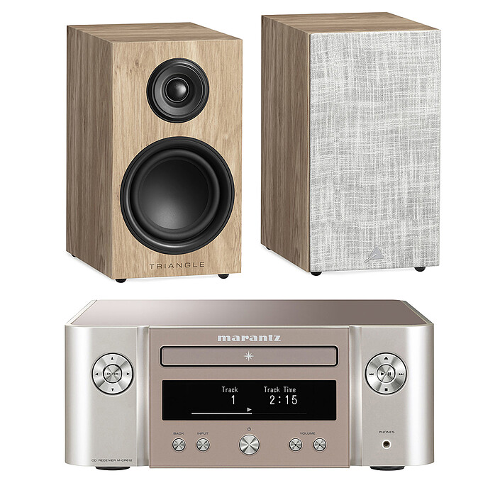 Marantz Melody X M-CR612 Argent/Or + Triangle Elara LN01 Chêne clair