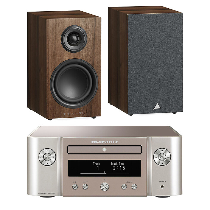 Marantz Melody X M-CR612 Silver/Gold + Elara LN01 Chestnut Triangle