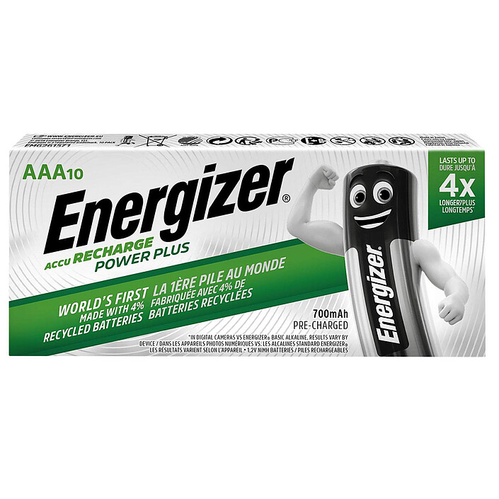 Energizer Recharge Power Plus AAA 700 mAh (par 10)
