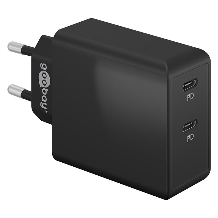 Goobay Caricatore rapido doppio USB C PD 36W (nero)