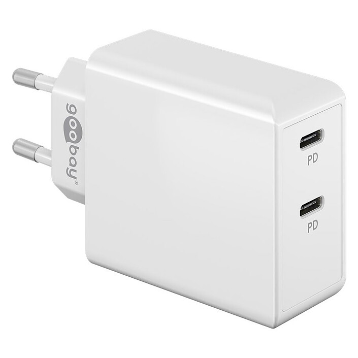Goobay Caricatore rapido doppio USB C PD 36W (bianco)