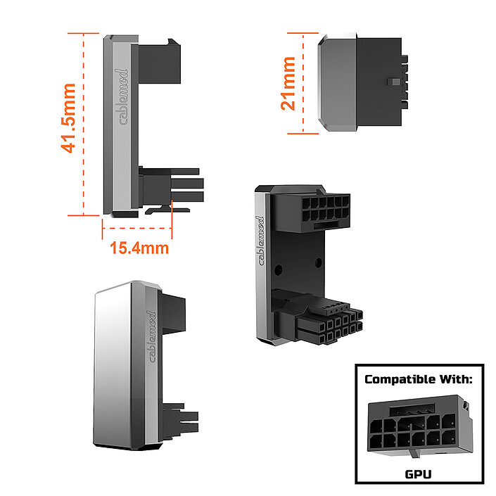 Acheter CableMod Adaptateur 12VHPWR coudé à 180° - Variant B - Noir