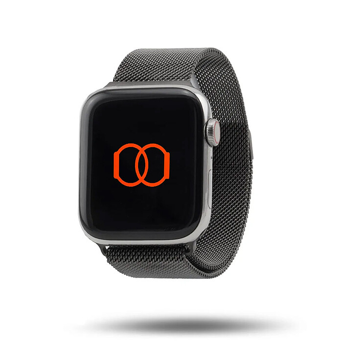 Banda Pulsera milanesa acero inoxidable grafito 49 mm