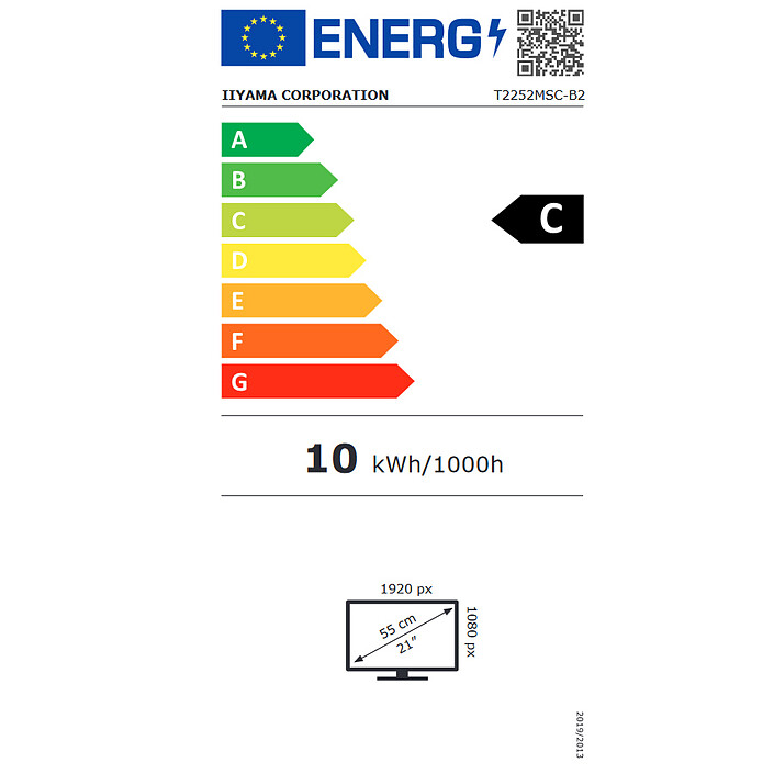 iiyama 21,5" LED Touchscreen - ProLite T2252MSC-B2 economico