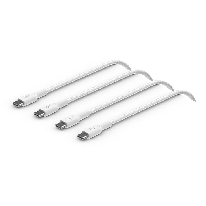 Belkin 2x câbles USB-C vers USB-C renforcés 60 W (Blanc) - 1 m