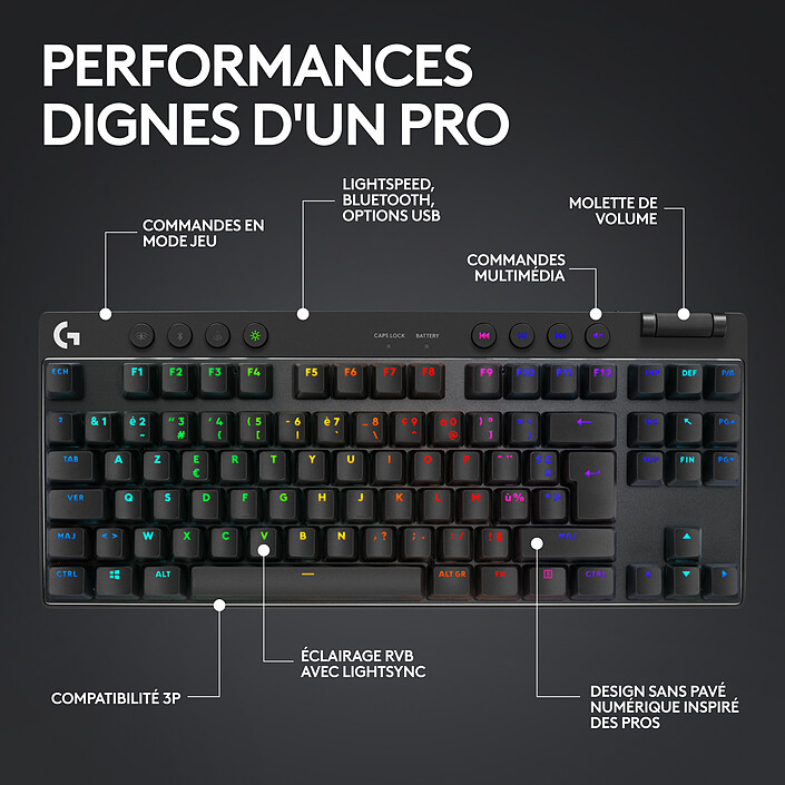 Logitech G Pro X TKL Lightspeed (Noir) pas cher