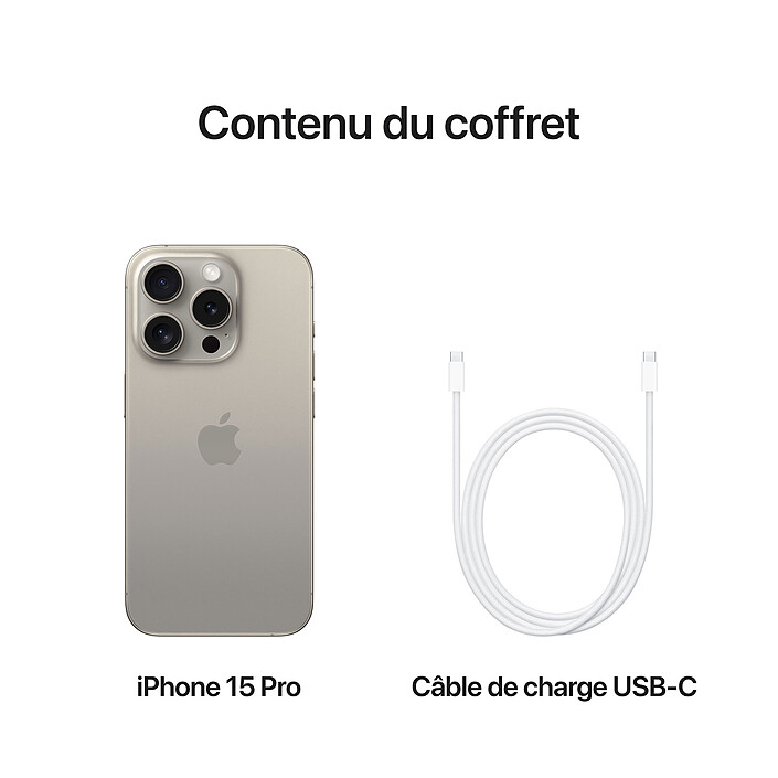 Apple iPhone 15 Pro 512 Go Titane Naturel pas cher