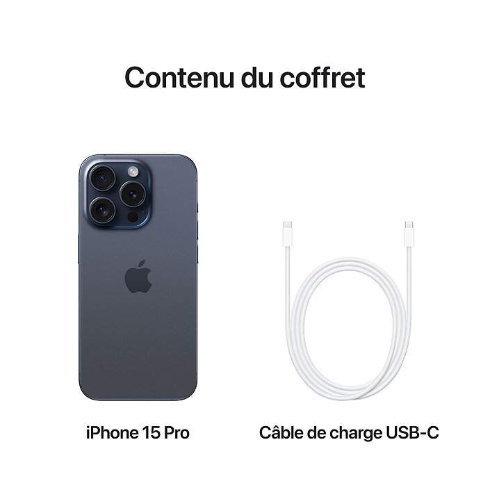 Apple iPhone 15 Pro 512 Go Titane Bleu · Reconditionné pas cher