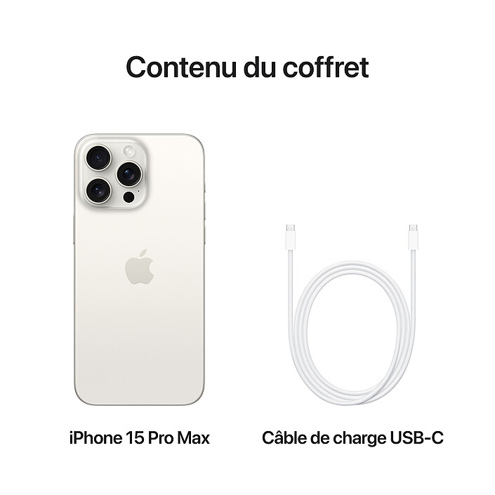Apple iPhone 15 Pro Max 256 Go Titane Blanc pas cher
