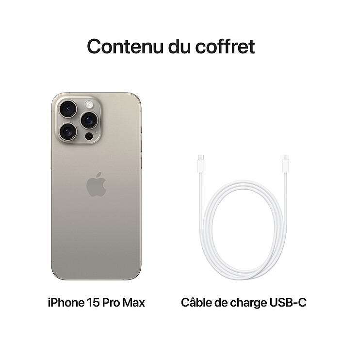 Apple iPhone 15 Pro Max 256 Go Titane Naturel · Reconditionné pas cher