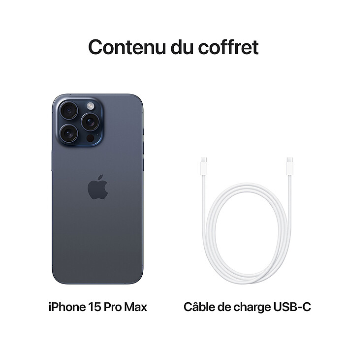 Apple iPhone 15 Pro Max 512 Go Titane Bleu pas cher
