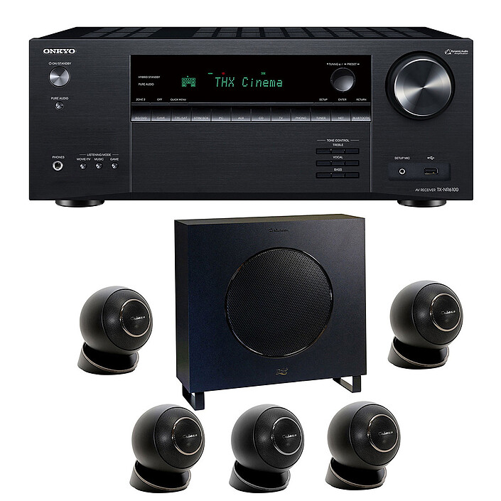 Onkyo TX-NR6100B Noir + Cabasse Eole 4 Noir Pack d'enceintes 5.1