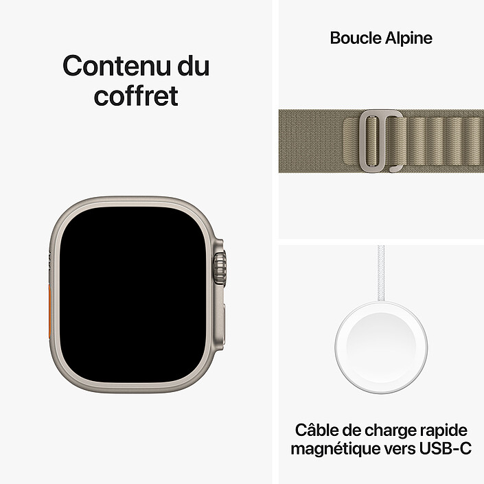 Acheter Apple Watch Ultra 2 GPS + Cellular Titanium Case Olive Alpine Loop 49 mm - S