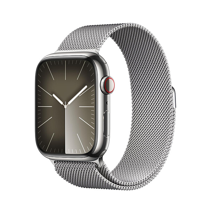 Apple Watch Series 9 GPS + Cellular Acciaio Inossidabile Argento Cinturino Milanese 45 mm
