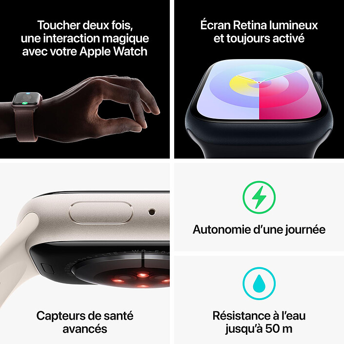 Acheter Apple Watch Series 9 GPS + Cellular Acier Inoxydable Argent Bracelet Milanais 45 mm