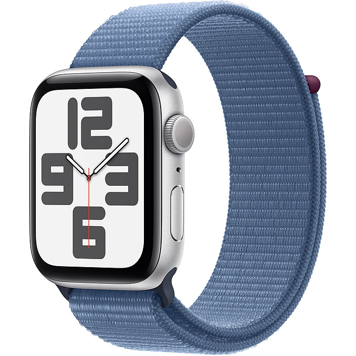 Apple Watch SE GPS (2023) Silver Aluminium Bracelet Sport Loop Winter Blue Sport 44 mm
