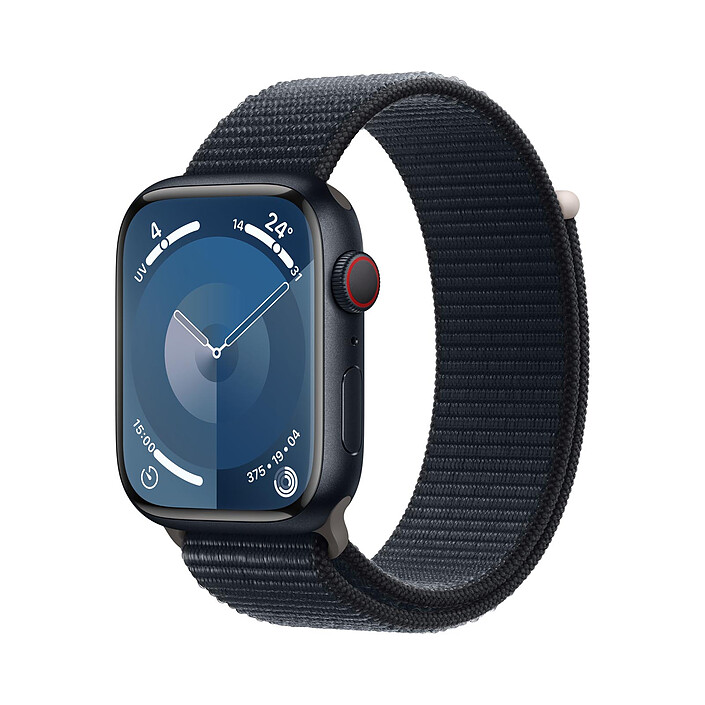 Apple Watch Series 9 GPS + Cellular Aluminium Minuit Boucle Sport 45 mm